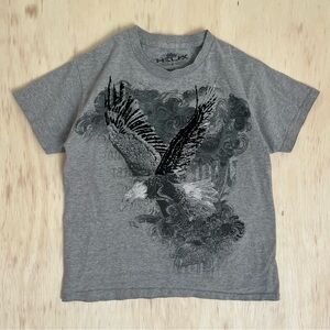 Crazy eagle grey, black & white mens graphic tee